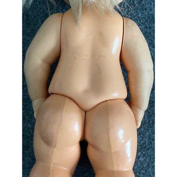 VTG Mattel Tippee Toes Baby Doll Blonde Hair Blue Eyes Girl Articulated 1980 - Picture 8 of 12